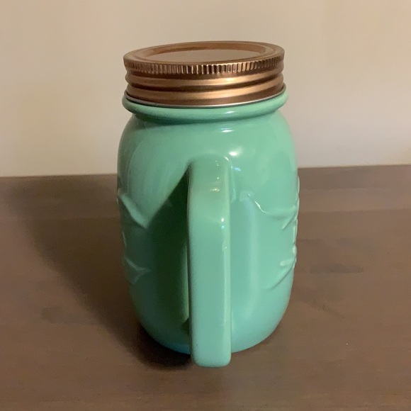David’s Tea Blue Ceramic Mason Jar Mug with Infuser - Picture 3 of 10